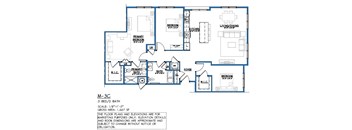 A blueprint of a house layout with labeled rooms and dimensions.
