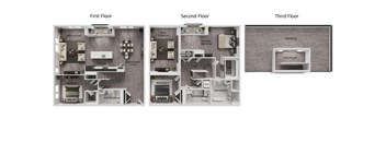 A diagram shows the layout of a house with three floors.