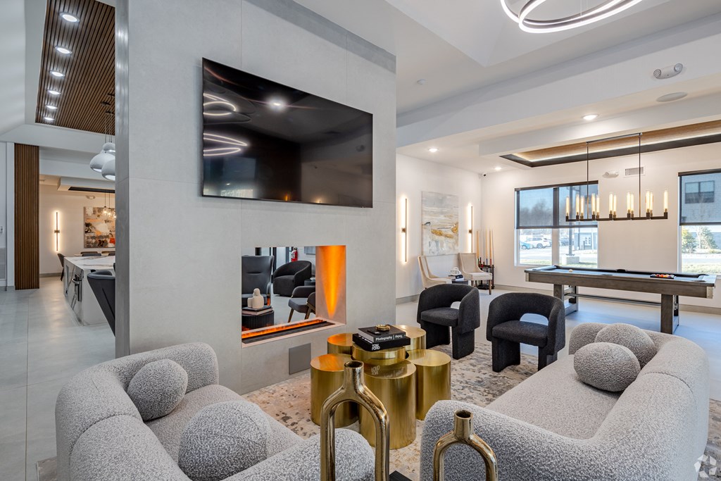 Clubroom With TV at The Franklin at Marlboro, Marlboro, NJ, 07746