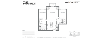 A black and white image of a floor plan for a property called The Franklin.