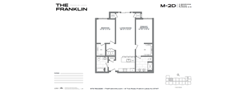 A floor plan for a two bedroom, two bathroom apartment.