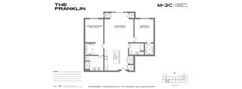 A floor plan for a two bedroom apartment in The Franklin.