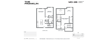 A black and white floor plan for a two bedroom apartment.