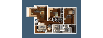 theres a bedroom bathmask this floor plan