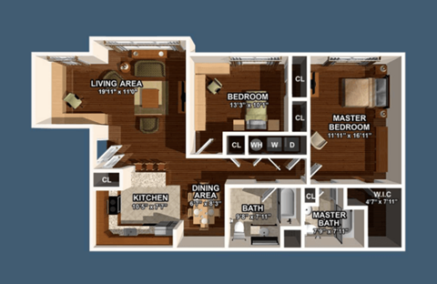 theres a bedroom bathmask this floor plan