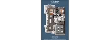 3d floor plan of a house with garage and first floor apartment