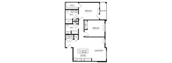 a floor plan of a small house with a bedroom and a living room