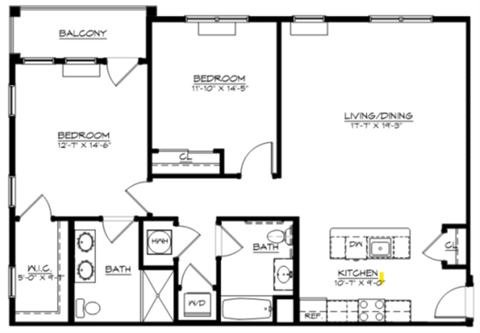 a schematic diagram of a floor plan of a house