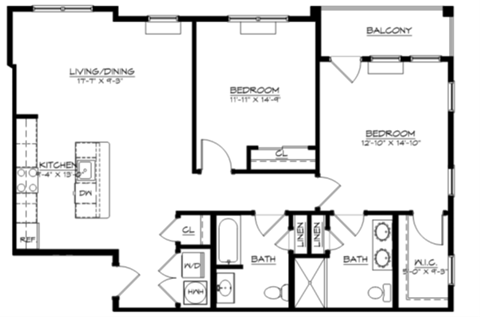a blueprint of a floor plan of a house