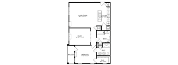 a floor plan of a small house with a bedroom and a living room