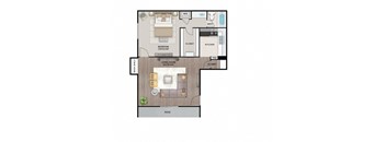 A2 Floor Plan at Latitude 2976, Houston, 77042