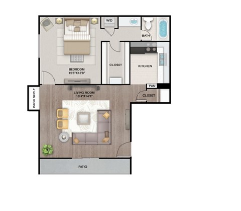 A2 Floor Plan at Latitude 2976, Houston, 77042