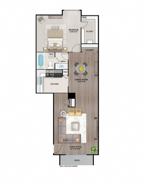 A5 Floor Plan at Latitude 2976, Houston, TX