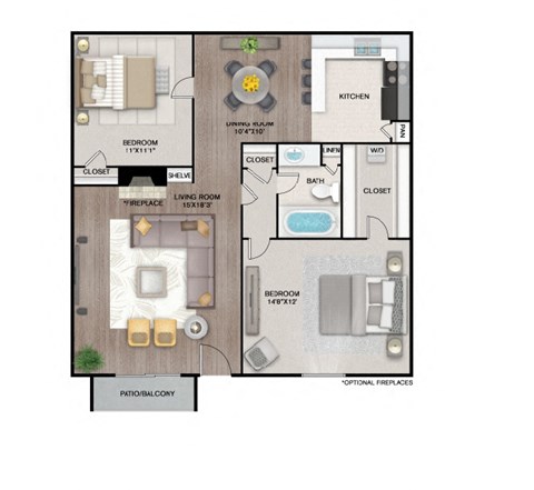B1 Floor Plan at Latitude 2976, Texas, 77042