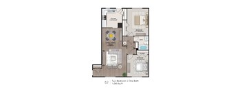 B2 Floor Plan at The Ascend at Pensacola Bay, Florida, 32503