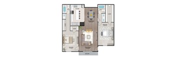 B2 Floor Plan at Latitude 2976, Houston, TX 77042