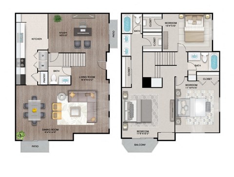 C2 Floor Plan at Latitude 2976, Houston Texas