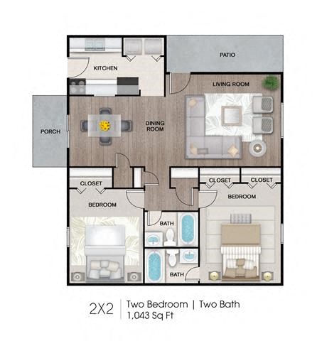 2 bed 2 bath at The Lorient Apartments, Pensacola, FL