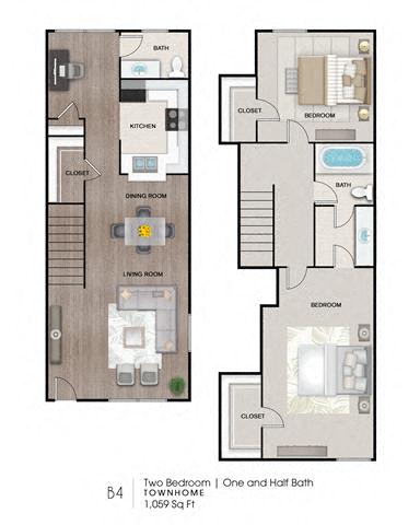 B4_FloorPlan at The Maxwell Apartments, Louisiana, 70002
