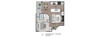 A1 Floor Plan at Westover on 80, Mesquite, TX, 75150