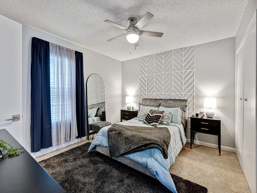 Bedroom With Ceiling Fan at The Emory, Pensacola, Florida