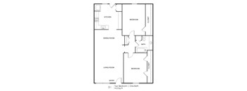 a floor plan of a house with a bedroom and a living room