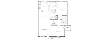a floor plan of a house with a bedroom and a living room