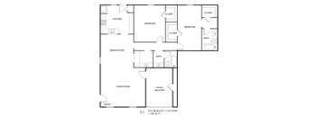 a floor plan of a living room and a dining room