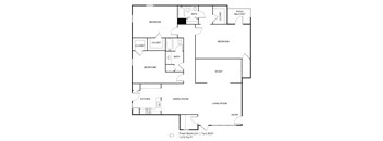 a floor plan of a house with bedrooms and a living room