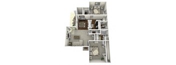 a floor plan with a bedroom and a living room