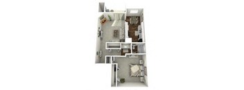 a floor plan with a bedroom and a bathroom