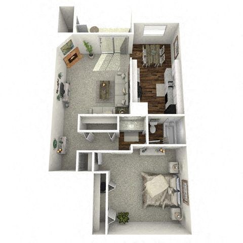 a floor plan with a bedroom and a bathroom