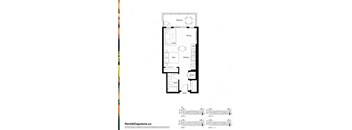 A black and white image of a floor plan for a two-level apartment.