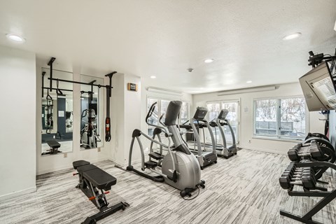 Modern Fitness Center at River Run Apartments, Avon