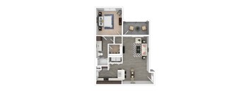 1 Bed 1 Bath Floor Plan at 901 Rendon, Burleson, TX 76028