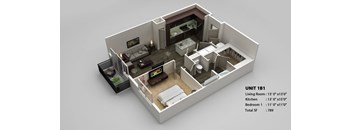 A2 Floor Plan at Infinity on Yorktown, Texas, 75208