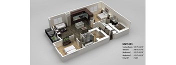 B4 Floor Plan at Infinity on Yorktown, Dallas Texas