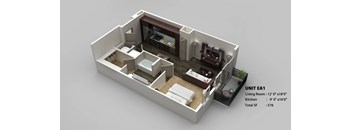 E1 Floor Plan at Infinity on Yorktown, Texas