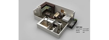 E4 Floor Plan at Infinity on Yorktown, Dallas, TX