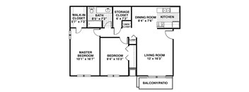 a floor plan of a house with bedrooms and a living room