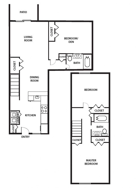 a floor plan of a house with a bedroom and a living room