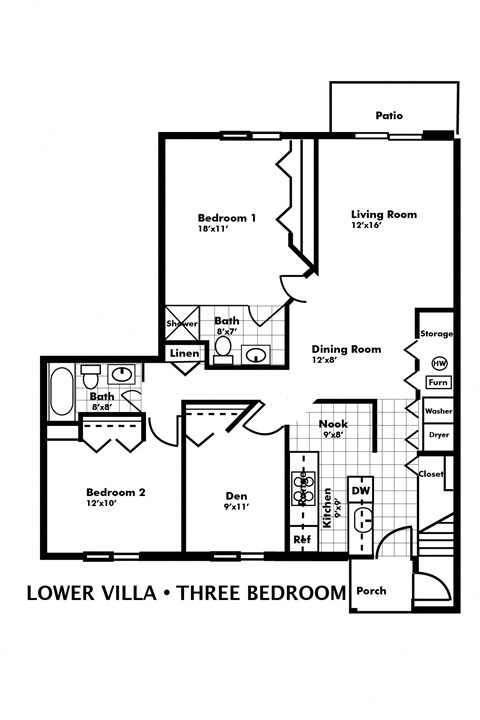 the plan of the lower villa floor plan