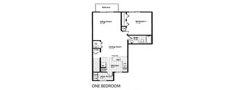 a floor plan of a small house with a bedroom and a living room