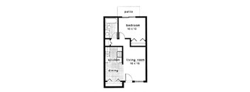 a floor plan of a small house with bedrooms and a living room