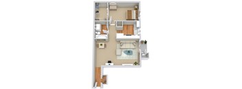 a floor plan of a house with a bedroom and a bathroom
