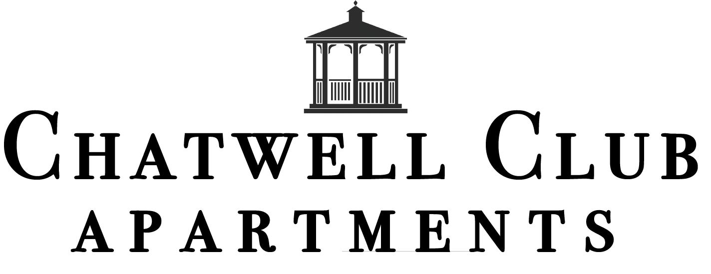 the logo or sign for the church club apartments