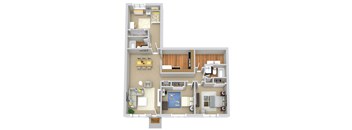 a floor plan of a home with a bedroom and living room