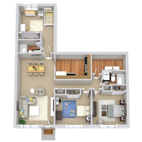 a floor plan of a home with a bedroom and living room