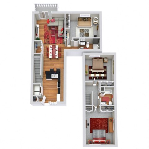 a floor plan of a house with a bedroom and a living room