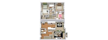 2 bedroom floor plan  the residences at